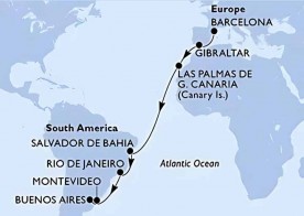 Crucero de 17 días desde Barcelona a bordo del MSC Fantasia noviembre 2025 MSC Cruceros