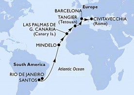 Crucero de 18 días desde Río de Janeiro (Brasil) a bordo del MSC Armonia marzo 2026 MSC Cruceros
