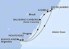 Crucero de 9 días desde Montevideo (Uruguay) a bordo del MSC Fantasia 2025 - 2026 MSC Cruceros