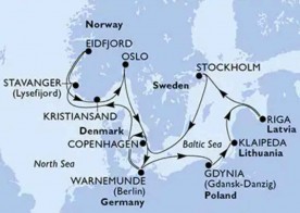 Crucero de 15 días desde Warnemunde (Rostock) a bordo del MSC Magnifica agosto 2026 MSC Cruceros