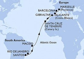 Crucero de 17 días desde Santos (Sao Paulo) a bordo del MSC Seaview abril 2025 MSC Cruceros