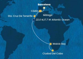 Crucero de 19 días desde Barcelona a bordo del Costa Toscana noviembre 2025 Costa Cruceros