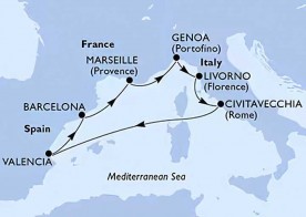 Crucero de 8 días desde Valencia a bordo del MSC Orchestra diciembre 12 MSC Cruceros