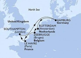 Crucero de 8 días desde Le Havre (París) a bordo del MSC Poesia 2025 2026 MSC Cruceros