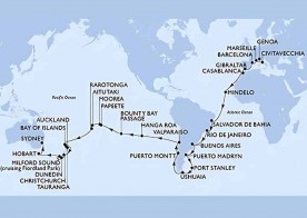 Crucero de 72 días desde Civitavecchia (Roma) a bordo del MSC Magnifica enero 2027 MSC Cruceros