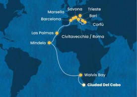 Crucero de 25 días desde Ciudad del Cabo (Sudáfrica) a bordo del Costa Deliziosa marzo 2026 Costa Cruceros