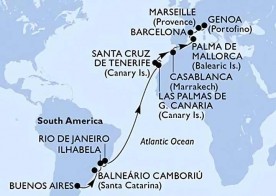 Crucero de 22 días desde Buenos Aires (Argentina) a bordo del MSC Fantasia marzo 2026 MSC Cruceros