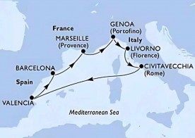 Crucero de 8 días desde Barcelona a bordo del MSC Orchestra diciembre 2025 MSC Cruceros