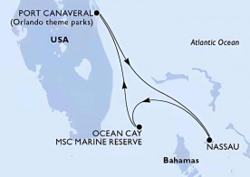 Crucero de 4 días desde Cabo Cañaveral (Orlando) a bordo del MSC Seashore 2026 2027 MSC Cruceros