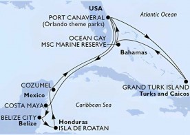 Crucero de 13 días desde Cabo Cañaveral (Orlando) a bordo del MSC Seashore enero 2026 MSC Cruceros