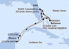 Crucero de 12 días desde Cabo Cañaveral (Orlando) a bordo del MSC Seashore abril 2026 MSC Cruceros