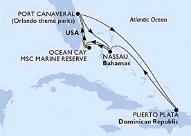 Crucero de 12 días desde Cabo Cañaveral (Orlando) a bordo del MSC Seashore diciembre 2026 MSC Cruceros
