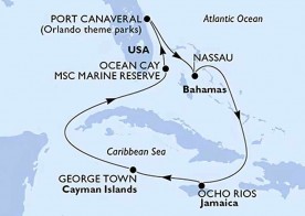 Crucero de 8 días desde Cabo Cañaveral (Orlando) a bordo del MSC Seashore noviembre diciembre 2026 MSC Cruceros