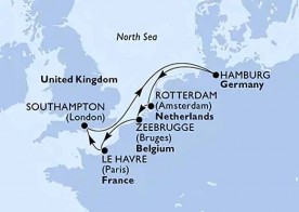 Crucero de 9 días desde Le Havre (París) a bordo del MSC Poesia diciembre 2025 MSC Cruceros