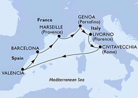 Crucero de 8 días desde Valencia a bordo del MSC Orchestra marzo 2026 MSC Cruceros