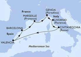 Crucero de 8 días desde Génova (Italia) a bordo del MSC Orchestra marzo 2026 MSC Cruceros