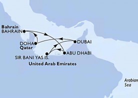 Crucero de 8 días desde Abu Dhabi (EAU) a bordo del MSC Euribia diciembre 2025 MSC Cruceros