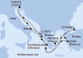 Crucero de 10 días desde Pireo (Atenas) a bordo del MSC Fantasia 2026 MSC Cruceros