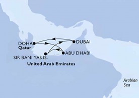 Crucero de 8 días desde Abu Dhabi (EAU) a bordo del MSC Euribia noviembre 2025 MSC Cruceros