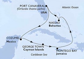 Crucero de 8 días desde Cabo Cañaveral (Orlando) a bordo del MSC Grandiosa 2025 2026 MSC Cruceros