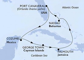 Crucero de 8 días desde Cabo Cañaveral (Orlando) a bordo del MSC Grandiosa 2026 MSC Cruceros